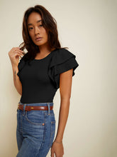 Load image into Gallery viewer, Irina Flirty Tee - Jet Black
