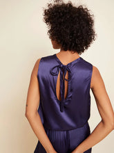 Load image into Gallery viewer, Satin Tie Back Shell Tank - Navy
