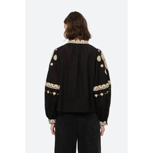 Load image into Gallery viewer, Sea Black Shirt with Ivory Embroidery
