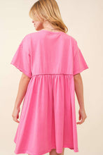 Load image into Gallery viewer, Sequin Ornaments Christmas Pink Baby Doll Cotton Dress
