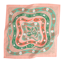 Load image into Gallery viewer, Pink and Green Snakes Pink Bandana
