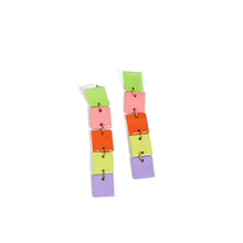 Load image into Gallery viewer, Bright Squares Drop Earrings
