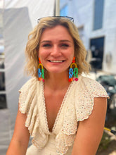 Load image into Gallery viewer, Colorful Maximalist Squiggly Chandelier Earrings
