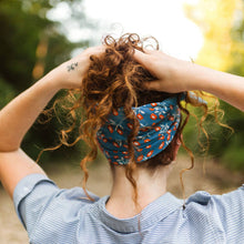 Load image into Gallery viewer, Red White and Blue Floral Cotton Bandana
