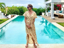 Load image into Gallery viewer, Sunset Cotton Block Printed Mollusk Kaftan
