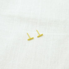 Load image into Gallery viewer, 18K Gold Plate Bar Stud Earrings

