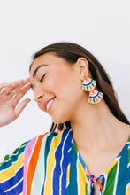 Load image into Gallery viewer, Fall Painted Double Tiles Earrings
