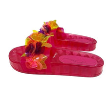 Load image into Gallery viewer, Betsy Johnson Pink Jelly Slides with Flowers - 7
