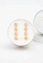 Load image into Gallery viewer, Bliss Zircon Cluster Dangle Earrings- Gold Plated CZ Formal Dangle Earrings

