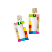 Load image into Gallery viewer, Rainbow Colorblock Earrings

