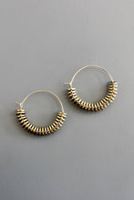 Load image into Gallery viewer, ISLE07 Gold hematite hoop earrings
