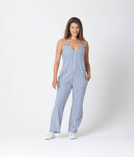 Load image into Gallery viewer, Remy Blue and White Stripe Jumpsuit
