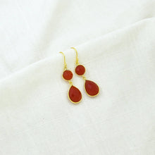 Load image into Gallery viewer, Double Faceted Carnelian Earrings
