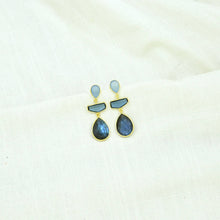 Load image into Gallery viewer, Miss Jane Earring Gold - Iolite, Chalcedony &amp; Labradorite
