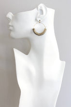 Load image into Gallery viewer, ISLE07 Gold hematite hoop earrings
