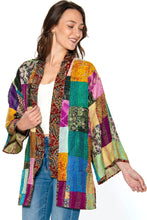 Load image into Gallery viewer, Reversible Kantha Silk Kimono Jacket
