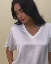 Load image into Gallery viewer, Satin Oversized Tee - White
