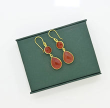 Load image into Gallery viewer, Double Faceted Carnelian Earrings
