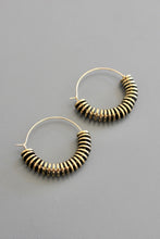 Load image into Gallery viewer, ISLE07 Gold hematite hoop earrings
