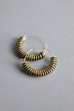 Load image into Gallery viewer, ISLE07 Gold hematite hoop earrings
