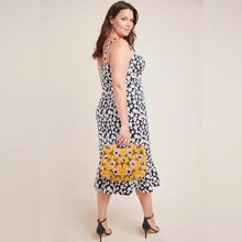 Load image into Gallery viewer, Hutch Black &amp; White Floral Knit Midi Dress - 3XL
