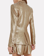 Load image into Gallery viewer, Jonathan Simkhai Gold Sequin Double Breasted Blazer
