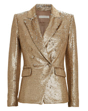 Load image into Gallery viewer, Jonathan Simkhai Gold Sequin Double Breasted Blazer
