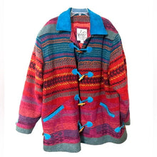 Load image into Gallery viewer, Vintage Bright Katy D Southwestern Wool Blend Coat -2XL
