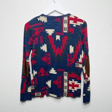 Load image into Gallery viewer, Ralph Lauren  Navy Red Aztec Long Sleeve Henley
