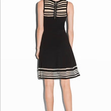Load image into Gallery viewer, Milly Black Fit and Flare Dress with Mesh Trim NWT - S
