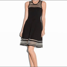 Load image into Gallery viewer, Milly Black Fit and Flare Dress with Mesh Trim NWT - S
