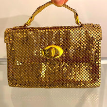 Load image into Gallery viewer, Whiting &amp; Davis Gold Chain Mail Mini Flap Bag
