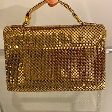 Load image into Gallery viewer, Whiting &amp; Davis Gold Chain Mail Mini Flap Bag
