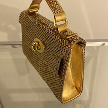 Load image into Gallery viewer, Whiting &amp; Davis Gold Chain Mail Mini Flap Bag
