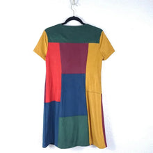 Load image into Gallery viewer, Faux Suede Patchwork Zip Front Dress - Large
