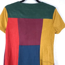Load image into Gallery viewer, Faux Suede Patchwork Zip Front Dress - Large
