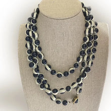 Load image into Gallery viewer, 1950s Long Navy &amp; White Necklace

