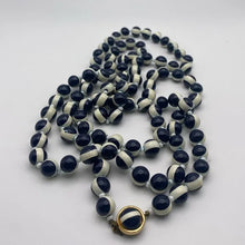 Load image into Gallery viewer, 1950s Long Navy &amp; White Necklace
