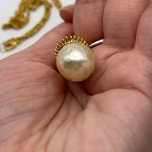Load image into Gallery viewer, Baroque Pearl Drop on Long Gold Chain
