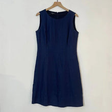 Load image into Gallery viewer, Lafayette 148  Navy Linen Sheath Dress - Size 8
