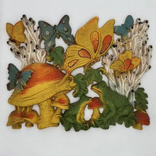 Load image into Gallery viewer, MCM Homeco 1973 Mushroom Butterfly Wallhanging
