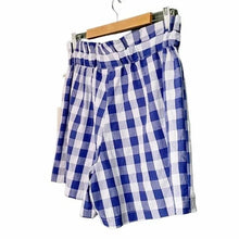 Load image into Gallery viewer, JOIE Blue &amp; White Gingham Paper Bag Waist Shorts - XL
