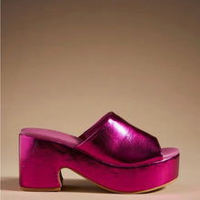 Load image into Gallery viewer, Matisse Anthropologie Metallic Platform Slides - Size 10
