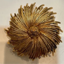 Load image into Gallery viewer, Monet Signed Gold Starburst Brooch

