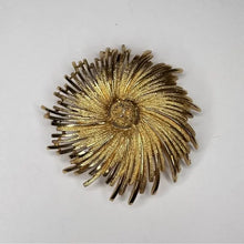 Load image into Gallery viewer, Monet Signed Gold Starburst Brooch
