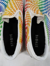 Load image into Gallery viewer, Straye Rainbow Check Skater Slip Ons - Mens 7.5
