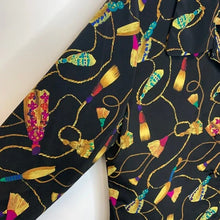 Load image into Gallery viewer, Vintage Regency Tassels Print Blouse - Small
