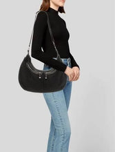 Load image into Gallery viewer, Tumi Black Nylon XL Hobo with Leather Trim

