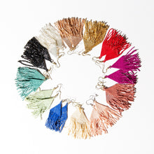 Load image into Gallery viewer, Teal Luxe Petite Fringe Earrings
