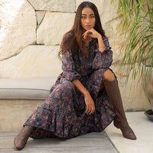 Load image into Gallery viewer, Navy Paisley Maxi Dress
